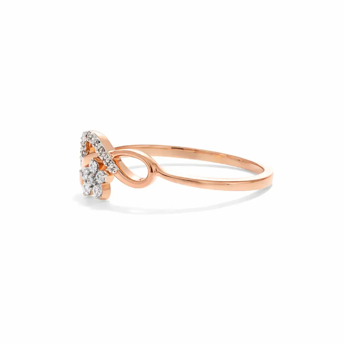 0.06 CT NATURAL DIAMOND WOMENS RING 18K GOLD